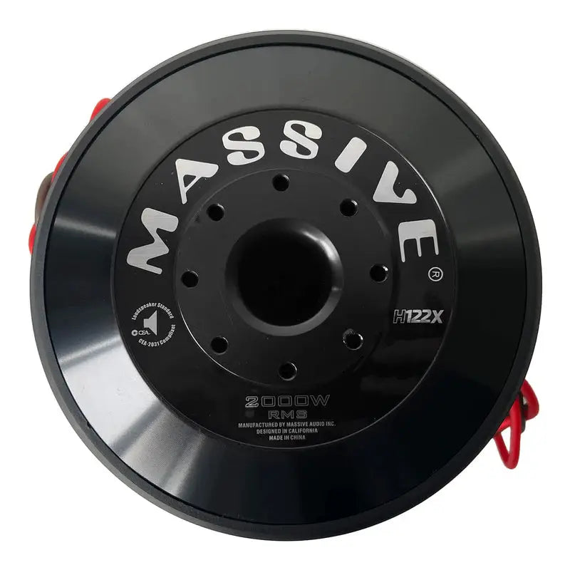 Massive Audio Massive Audio H122X - 12" 2000 Watts RMS Dual 2 Ohm 3" V.C. Mega Subwoofer - Car Audio