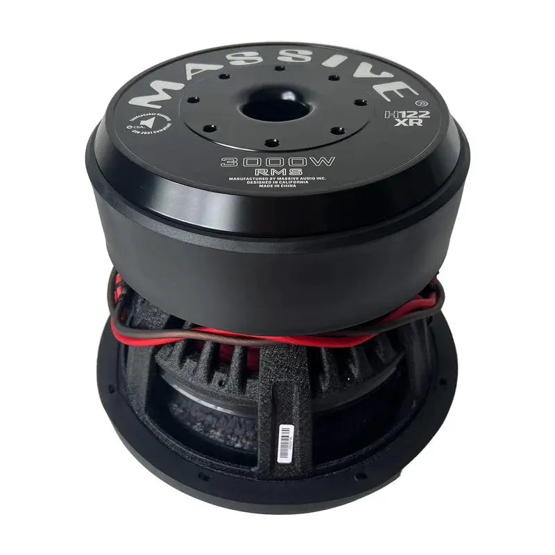 Massive Audio Massive Audio H122XR - 12" 3000 Watts RMS Dual 2 Ohm 4" V.C. Mega 70 Lbs. Subwoofer - Car Audio