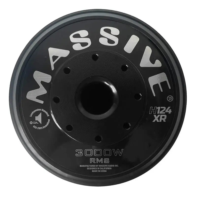 Massive Audio Massive Audio H124XR - 12" 3000 Watts RMS Dual 4 Ohm 4" V.C. Mega 70 Lbs. Subwoofer - Car Audio