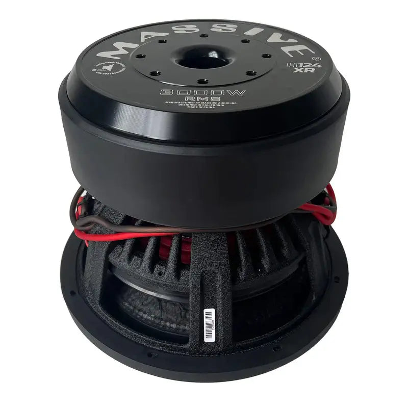 Massive Audio Massive Audio H124XR - 12" 3000 Watts RMS Dual 4 Ohm 4" V.C. Mega 70 Lbs. Subwoofer - Car Audio