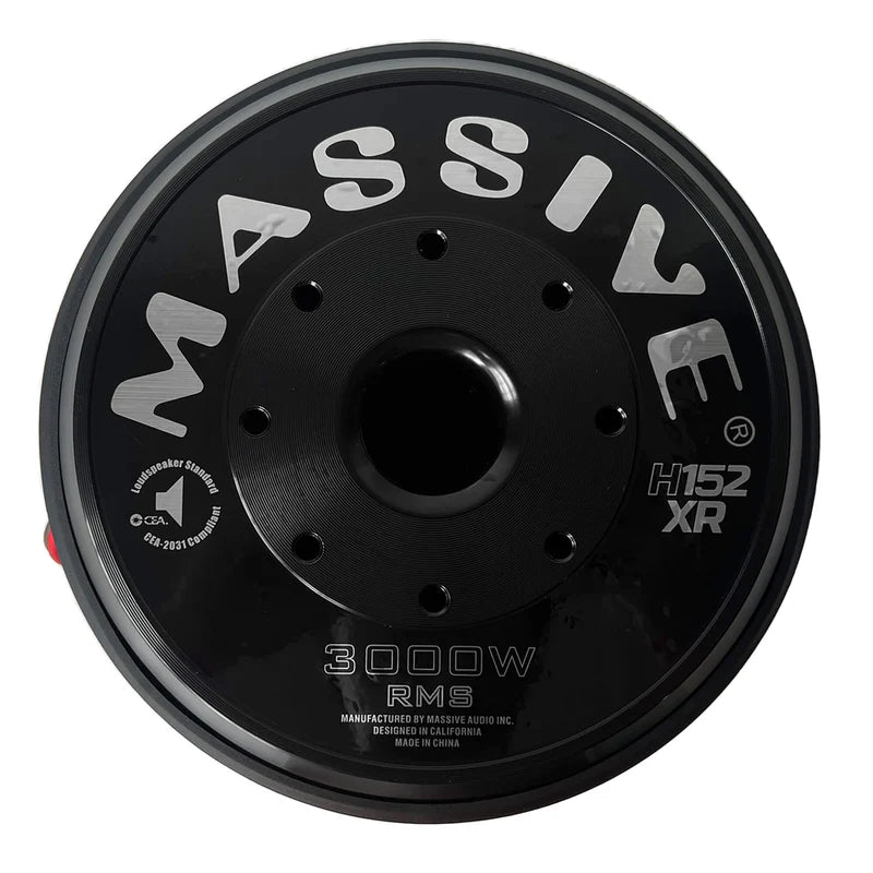 Massive Audio H152XR - 15" 3000 Watts RMS Dual 2 Ohm 4" V.C. Mega Subwoofer