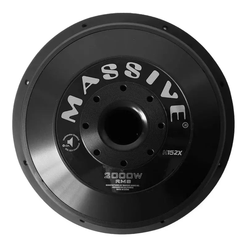 Massive Audio Massive Audio H152X - 15" 2000 Watts RMS Dual 2 Ohm 3" V.C. Mega Subwoofer - Car Audio