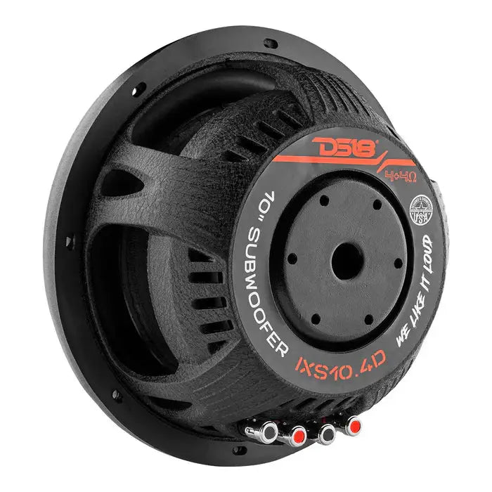DS18 DS18 IXS10.4D IXS Shallow 10" Subwoofer 1200 Watts DVC 4-Ohm - Car Audio