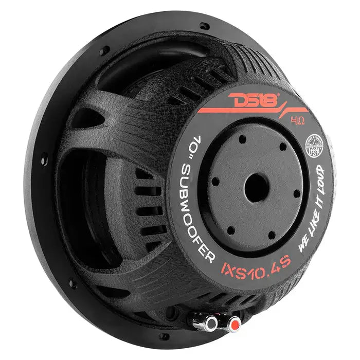 DS18 DS18 IXS10.4S IXS Shallow 10" Subwoofer 1200 Watts SVC 4-Ohm - Car Audio