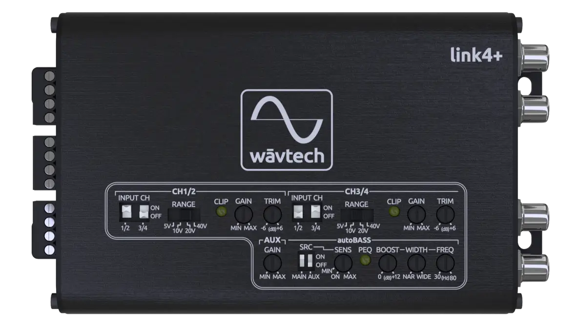 Wāvtech Wāvtech link4+ 4-Channel LOC w/autoBASS, Matrix Summing and Remote - Car Audio