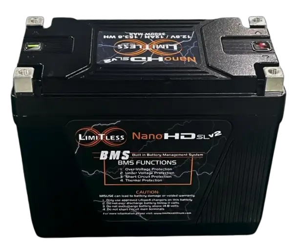 Limitless Lithium Nano -HD SLv2 12AH Motorcycle / Power sports Battery (BCI 20 Case) - Car Audio