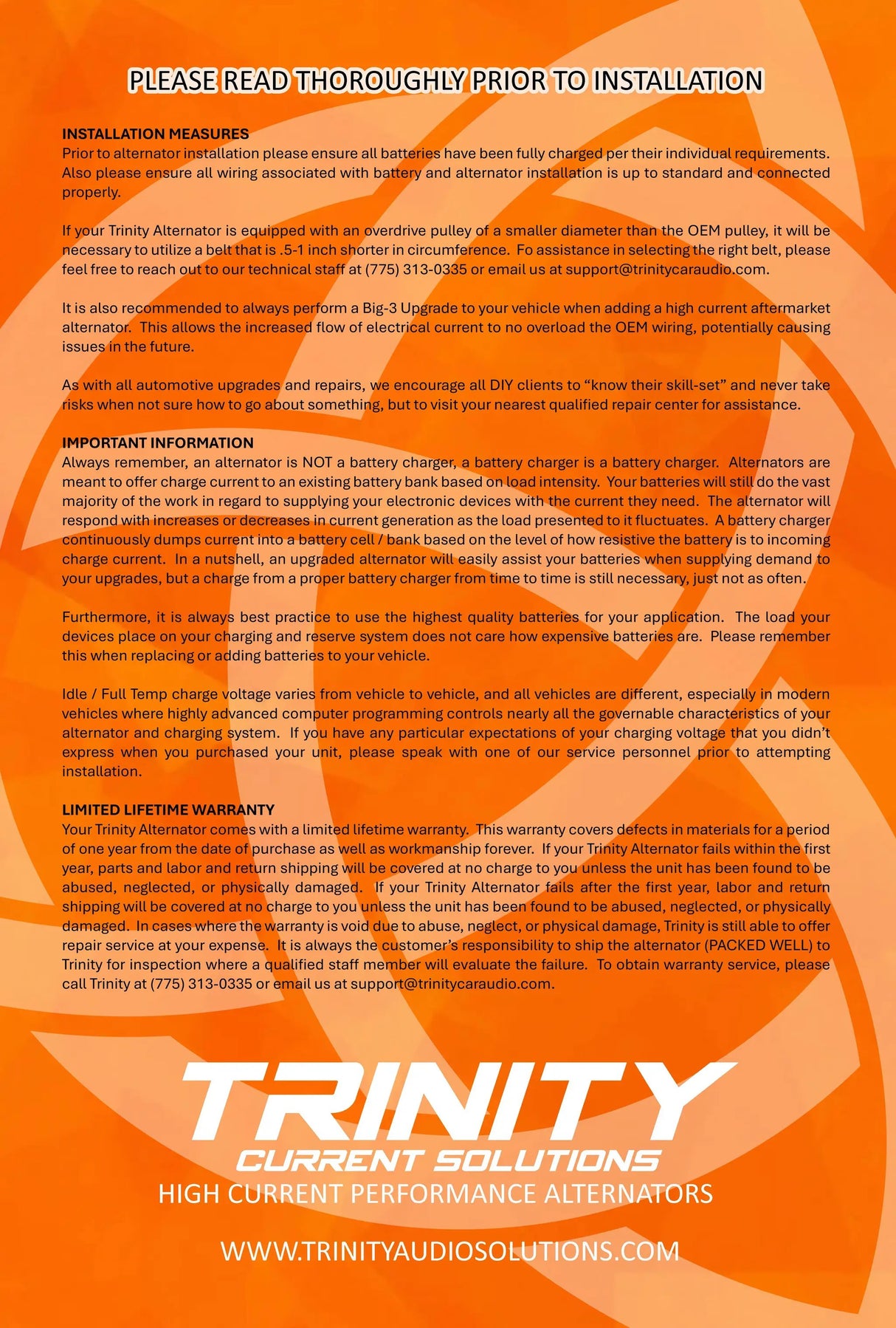 Trinity Audio Solutions Trinity Carbon320 High Current Alternator - Car Audio
