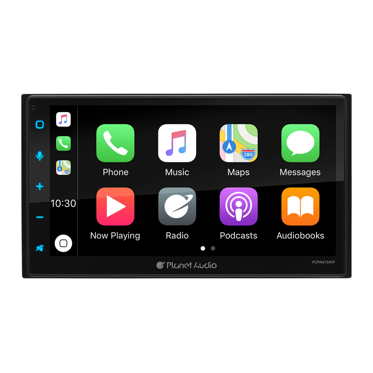 Planet Pro PCPA975WP Double-DIN, Wired Apple CarPlay & Android Auto, MECH-LESS Multimedia Player (no CD/DVD) 6.75" Touchscreen Bluetooth