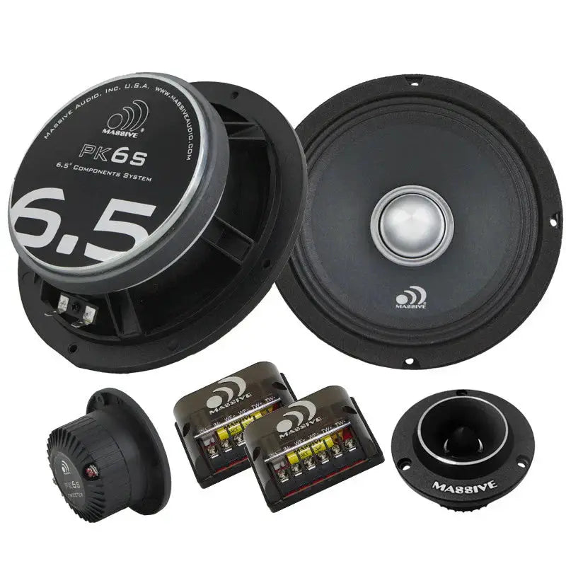 Massive Audio Massive Audio PK6S 6.5" 2-Way Component Speakers - Car Audio