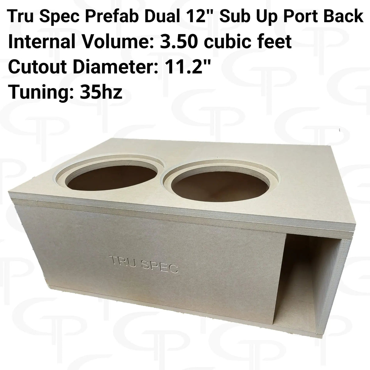 GP Car Audio TRU SPEC Prefab Dual 12" Sub Up Port Back Subwoofer Enclosure - Car Audio