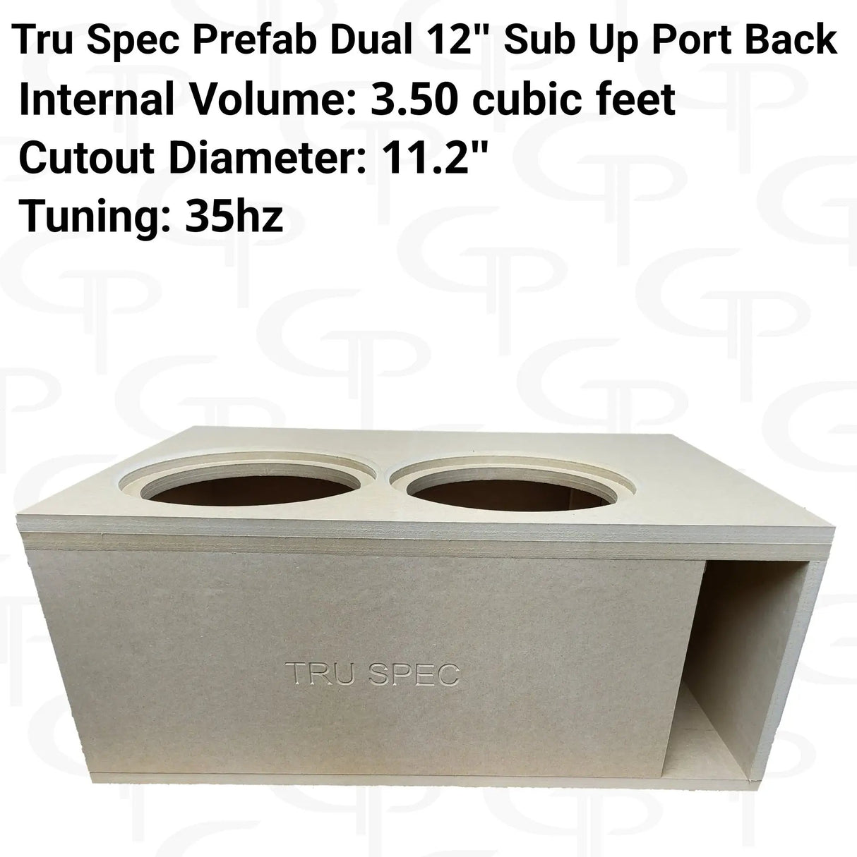 GP Car Audio TRU SPEC Prefab Dual 12" Sub Up Port Back Subwoofer Enclosure - Car Audio