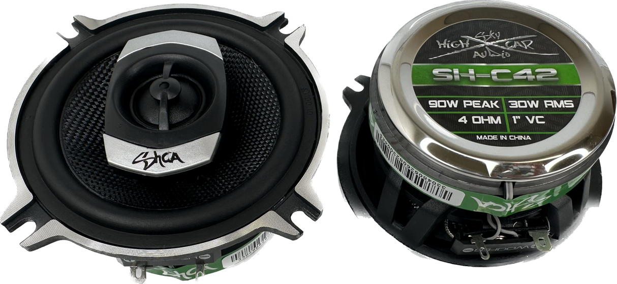 Sky High C42 4" 2-way Coaxial Speakers (Pair) With Glass Fiber Cone and Pivoting Tweeter