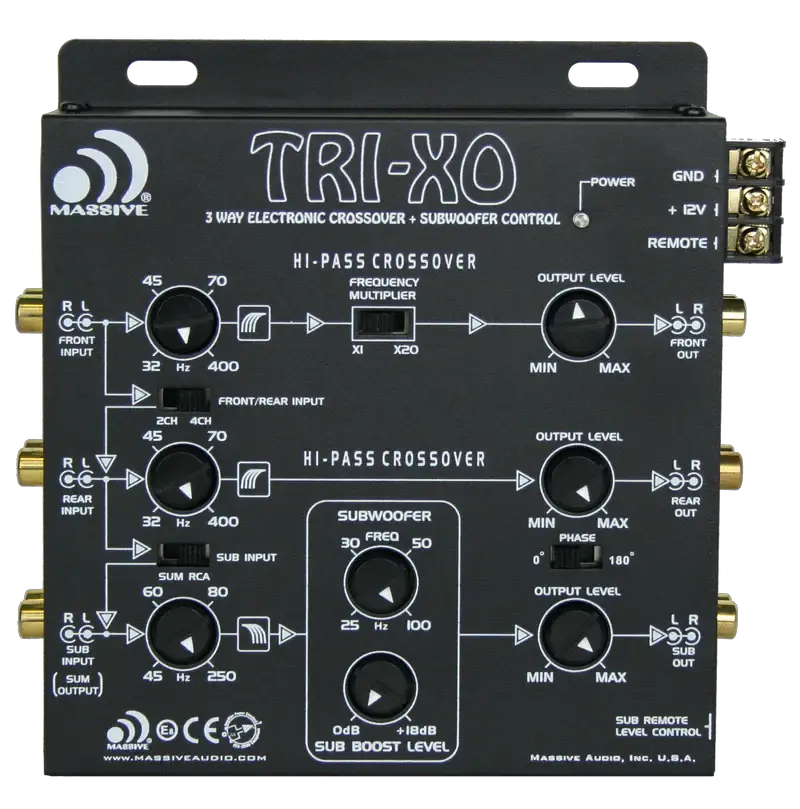 Massive Audio Massive Audio TRIXON 3-Way Electronic Crossover - Car Audio