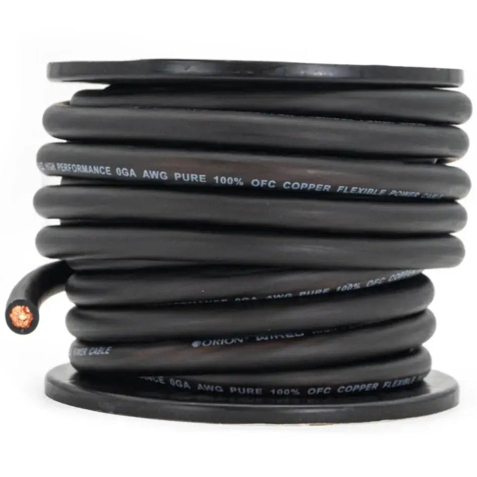 Orion Car Audio Orion XPW050B 0 Gauge 100% OFC Power Wire 50ft Pure Copper Amp Battery Cable (Black) - Car Audio