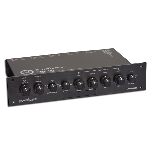 Powerbass Powerbass XEQ-4BT 4 Band, 3 Zone, Bluetooth Power Sports Equalizer - Car Audio