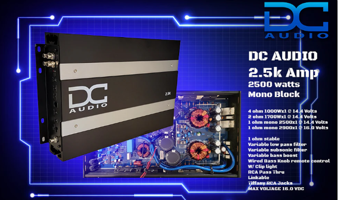 DC Audio 2.5k 2500 watt Mono Block Amplifier
