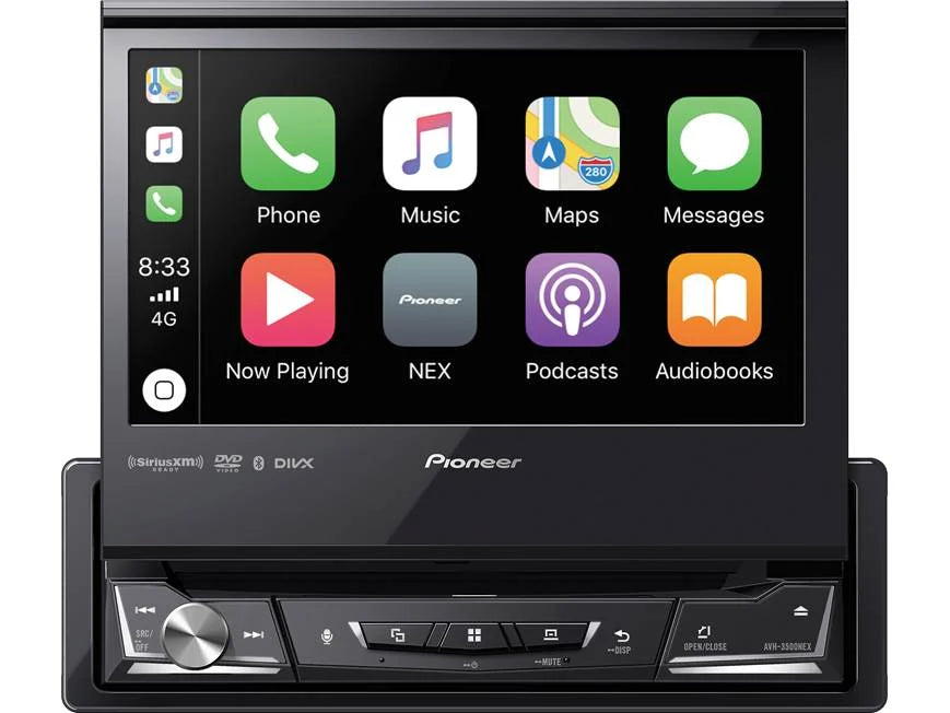 Pioneer AVH-3500NEX 7.0"– CD/DVD player, Motorized screen, Apple CarPlay®, Android Auto™, Pioneer Vozsis with Alexa app., Built-in Bluetooth® and back-up camera input