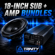 Trinity Car Audio Single 18" Subwoofer + Amplifier Bundle - Car Audio