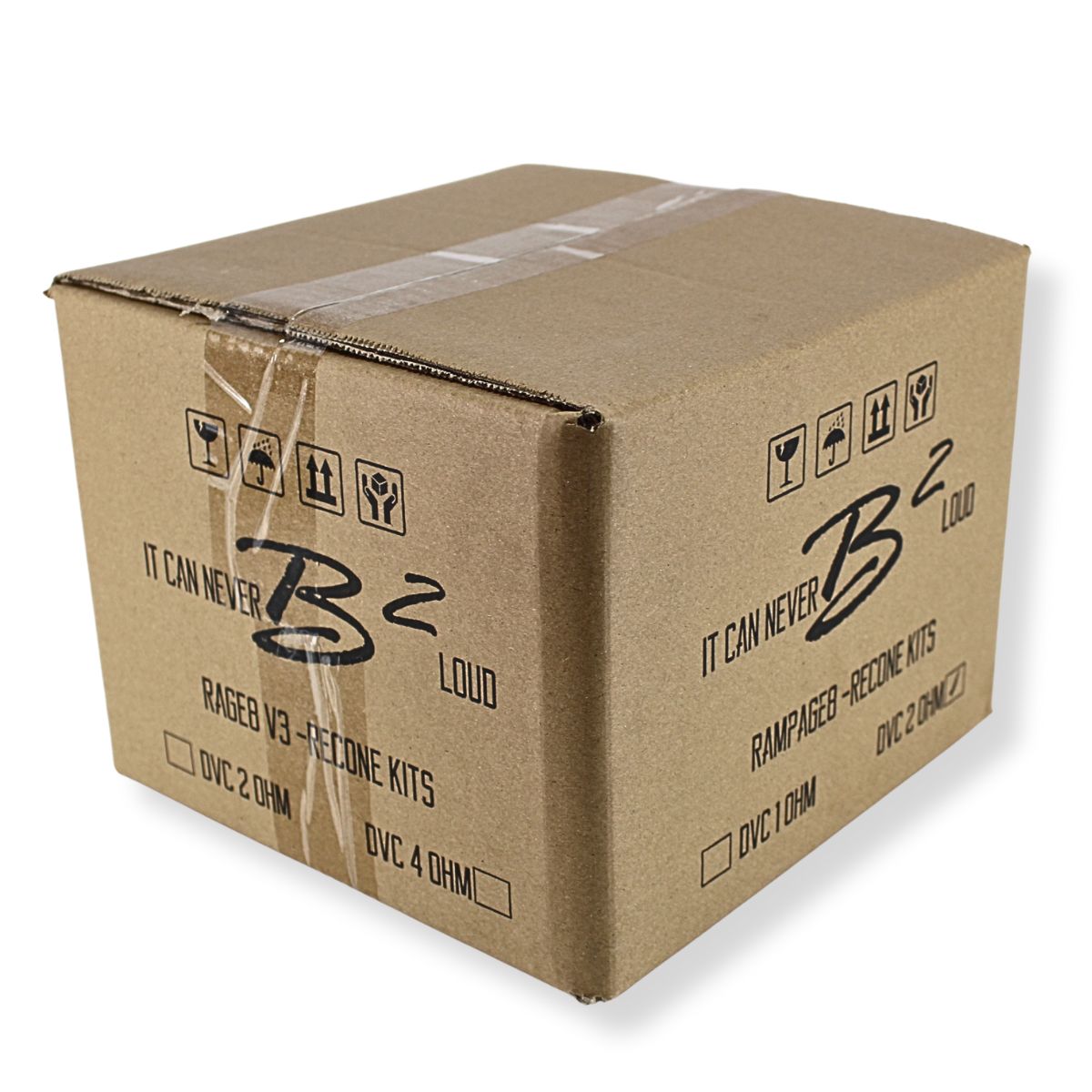 B2 Audio Rampage 8" Re-cone Kit Drop  1-Ohm 2" Coil Carbon Fiber