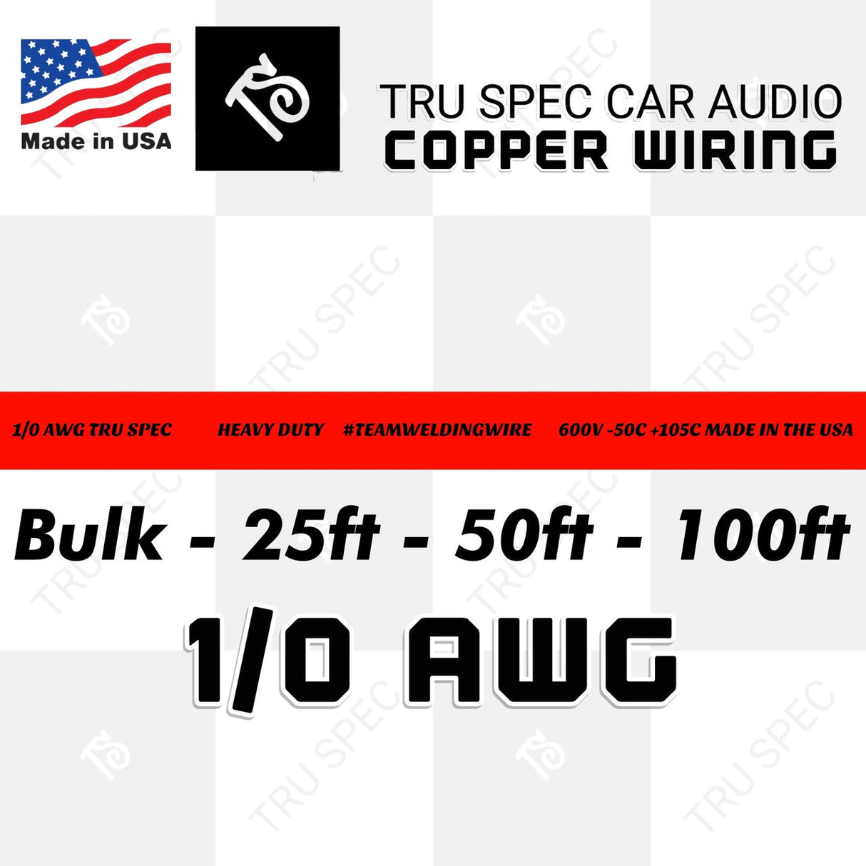 By The Foot 1/0 AWG OFC Red Tru Spec #TeamWeldingWire Copper Wire