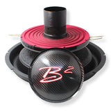B2 Audio Rage Re-cone Kit Drop-In 15" 2-Ohm 3" Coil Carbon Fiber