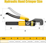 10-Ton Hydraulic Crimping Tool 12 AWG to 2/0 Battery Cable Crimper Tool with 9 Dies