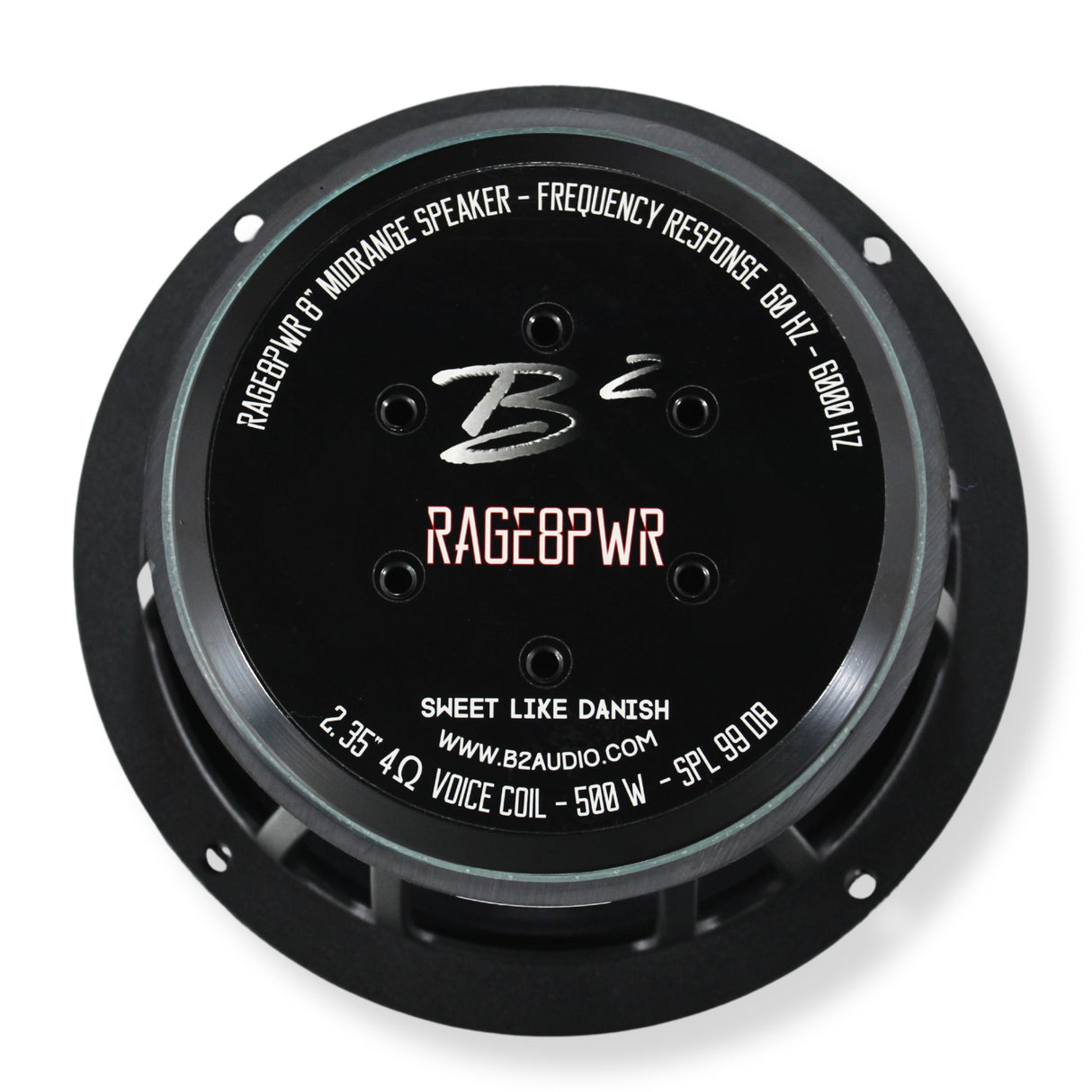B2 Audio RAGE Series 8" 4-Ohm 250 Watt RMS Mid-Range Speakers UV/Water Resistant Cone, Sold in Pairs RAGE8PWR