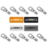 Trinity Audio Solutions 20-Pack 8 AWG Ring Terminals Silver Tinned 100% OFC Copper with Custom Trinity Heat Shrinks