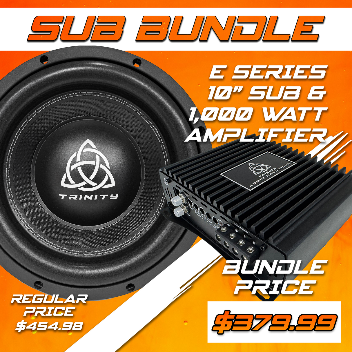 Trinity Audio Single B Series 10" Subwoofer & 2000.1v2 2,000 Watt Monoblock Amplifier