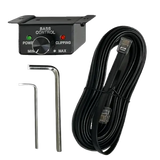 Experience precise sound customization with the Elite Audio EA4000M Bass Control Knob Module, featuring power and clipping indicator lights for seamless integration with your Elite Audio EA4000M 2,000 Watt Monoblock Amplifier. The kit includes two Allen wrenches and a coiled black cable with phone-style connectors, all presented on a plain white background—ideal for fine-tuning competition-grade audio systems equipped with advanced MOSFET power supplies from Elite Audio.