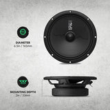 AudioControl EPICPRO6S 6.5" Slim Midrange Speakers, 200W RMS, 4 Ohms (Pair)