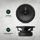 AudioControl EPICPRO6X 6.5" Midrange Speakers, 200W RMS, 4 Ohms (Pair)