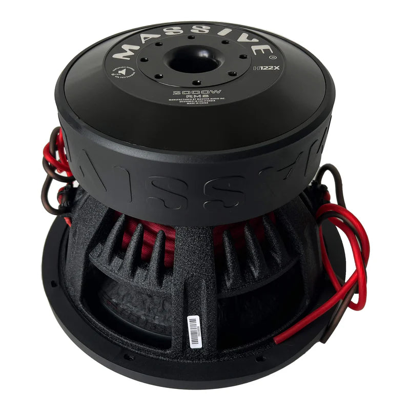 Massive Audio H124X - 12" 2000 Watts RMS Dual 4 Ohm 3" V.C. Mega Subwoofer