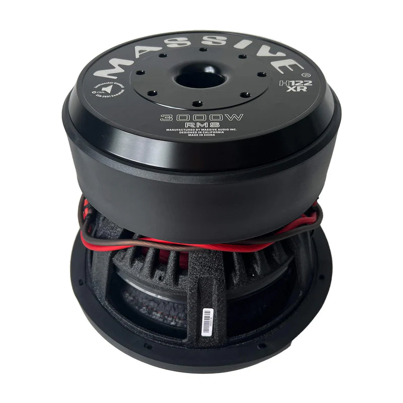 Massive Audio H122XR - 12" 3000 Watts RMS Dual 2 Ohm 4" V.C. Mega 70 Lbs. Subwoofer