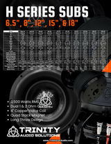 Trinity H Series 8" Subwoofer 700 Watts RMS