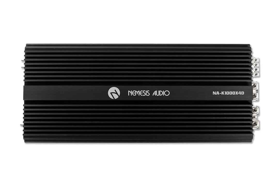 Nemesis Audio NA-K1000X4D Korean made 4-channel amp. 1700W x4 @2-Ohm / 3600W x2 bridged, with advanced crossover controls.