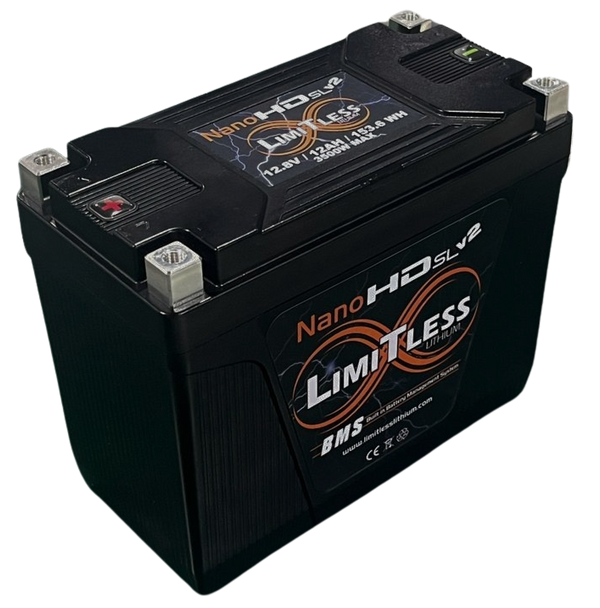 Nano -HD SLv2 12AH Motorcycle / Power sports Battery (BCI 20 Case)