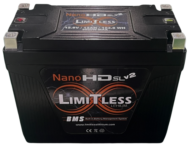 Nano -HD SLv2 12AH Motorcycle / Power sports Battery (BCI 20 Case)