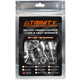 Trinity Audio Solutions 20-Pack 2/0 Ring Terminals Silver Tinned 100% OFC Copper with Custom Trinity Heat Shrinks