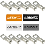 Trinity Audio Solutions 20-Pack 4 AWG Ring Terminals Silver Tinned 100% OFC Copper with Custom Trinity Heat Shrinks