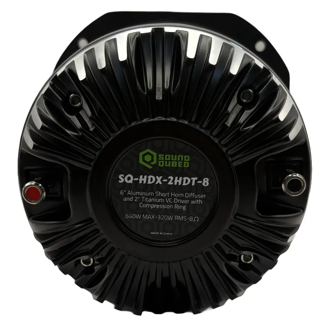 SoundQubed SoundQubed SQ-HDX-2HDT-8 6" Aluminum Horn + 2" Titanium Driver (each) - Car Audio