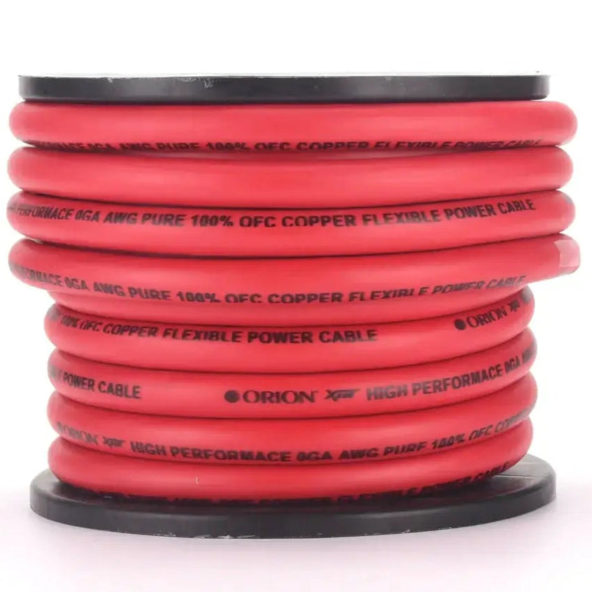 Orion Car Audio Orion XPW050R 0 Gauge 100% OFC Power Wire 50ft Pure Copper Amp Battery Cable (Red) - Car Audio