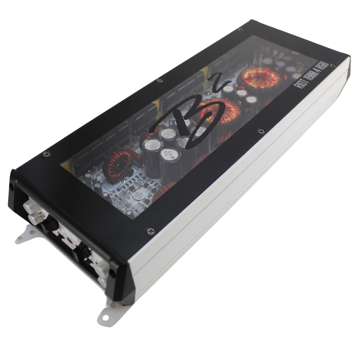 B2 Audio RIOT 4-Channel 1.8K 1800W 2-Ohm Class D Full Range Amplifier w/ RGB LED Illumination