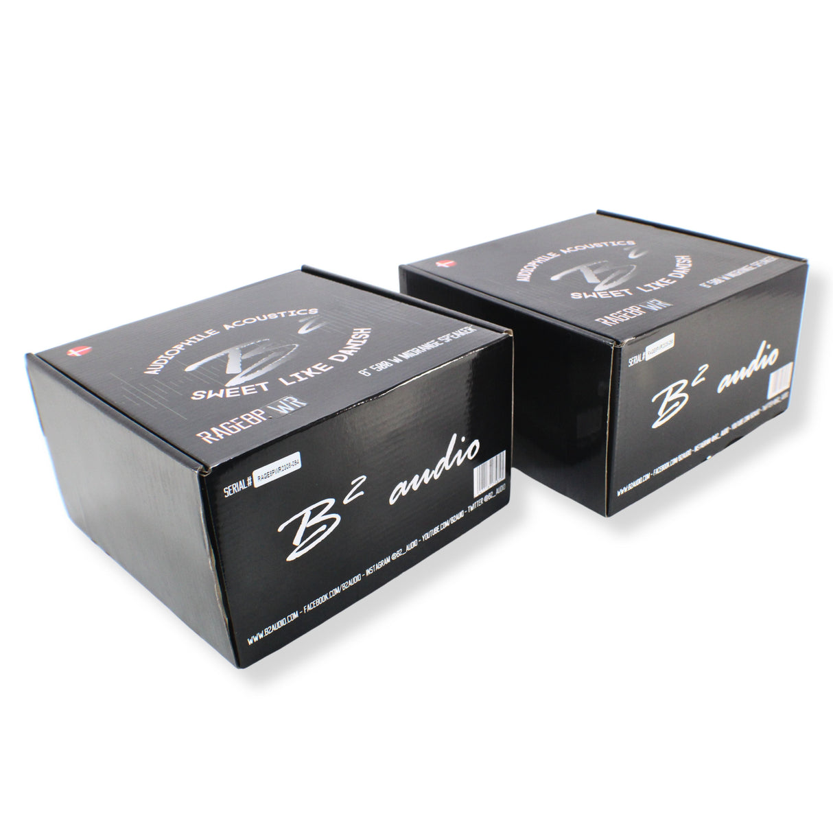 B2 Audio RAGE Series 8" 4-Ohm 250 Watt RMS Mid-Range Speakers UV/Water Resistant Cone, Sold in Pairs RAGE8PWR
