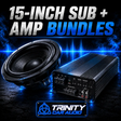 Trinity Car Audio Single 15" Subwoofer + Amplifier Bundles - Car Audio