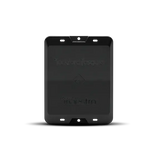 A black, rectangular electronic module with rounded edges, labeled Rockford Fosgate and maestro, is shown against a plain white background. This unit is the Rockford Fosgate 8-Channel Interactive Signal Processor with Integrated iDatalink Maestro Module (DSR1), featuring multiple holes and notches for mounting and offering seamless integration with Maestro modules.