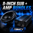 Trinity Car Audio Single 8" Subwoofer + Amplifier Bundle - Car Audio