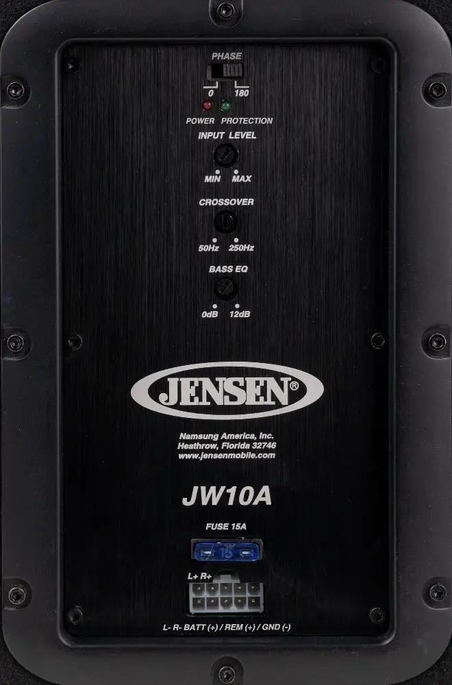 Jensen 10″ Subwoofer with Vented Enclosure and Built-In Amp – JW10A