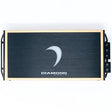 The Diamond Audio MICRO81U Monoblock Class D Subwoofer Amplifier features a sleek black and gold design with a crescent-shaped logo prominently displayed in the center and “DIAMOND AUDIO” text beneath it. Connection terminals are positioned on the right side, highlighting both its stylish appearance and efficiency for high-performance audio setups from Diamond Audio.