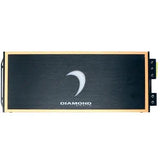 Rectangular black and gold Diamond Audio MICRO5U 5-Channel Full Range Class D Amplifier, featuring a crescent moon logo and DIAMOND AUDIO text on the front panel, viewed from above.